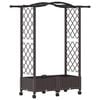 vidaXL Cama Elevada com Treli&ccedil;a e Telhado Castanho 124 x 40 x 129 cm
