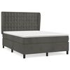 vidaXL Cama com molas/colch&atilde;o 140x200 cm veludo cinzento-escuro