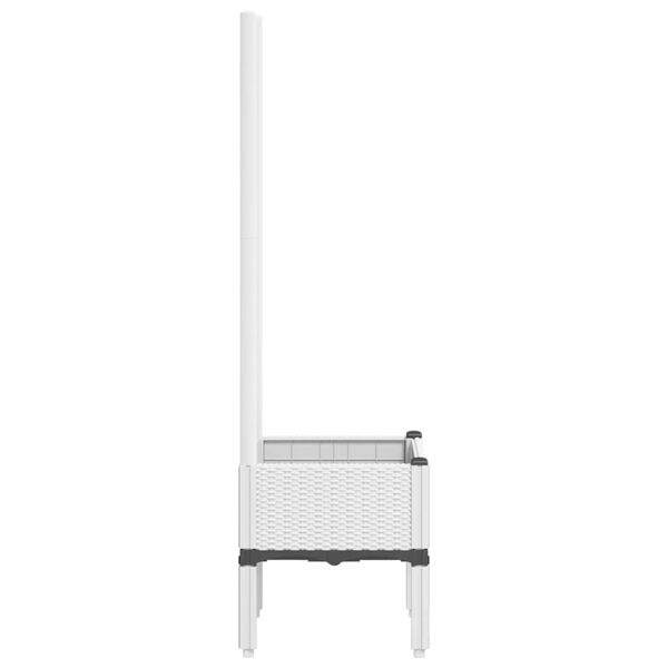 vidaXL Vaso/floreira de jardim c/ treli&ccedil;a 40x40x142 cm PP branco