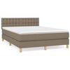 vidaXL Cama com molas/colch&atilde;o 140x190 cm tecido castanho-acinzentado
