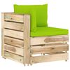 vidaXL 8 pcs conj. lounge jardim c/ almofad&otilde;es madeira impreg. verde