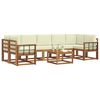 vidaXL Conjunto de Sof&aacute;s para Exterior 8 pcs Natural e Creme