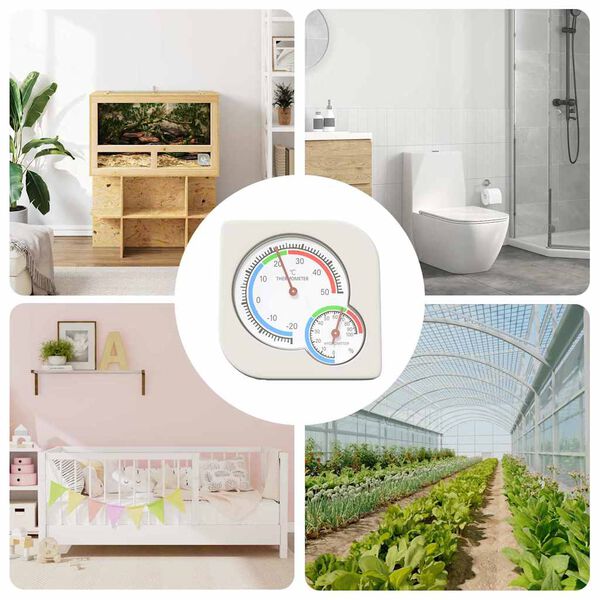 vidaXL Higr&ocirc;metro Termo Branco 7,5 x 7,5 x 1,2 cm ABS