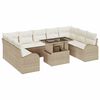 vidaXL Conjunto de Sof&aacute; de Jardim 10 pcs Bege e Creme vime PE