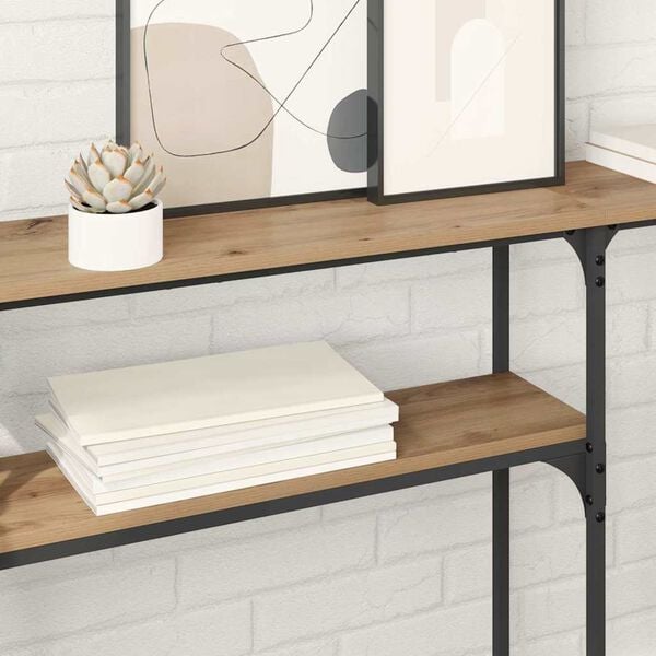 vidaXL MesadeConsola Carvalho Artesanal 145 x 22,5 x 75 cm