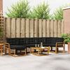 vidaXL Conjunto de Sof&aacute;s para Exterior 8 pcs Natural e Preto