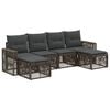 vidaXL Conjunto de Sof&aacute; de Jardim 6 pcs Cinza e Cinza Escuro vime PE