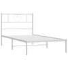 vidaXL Estrutura de cama em metal com cabeceira 107x203 cm branco