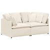 vidaXL Sof&aacute; modular com almofadas tecido tipo l&atilde; encaracolado creme