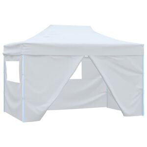 vidaXL Tenda para festas dobr&aacute;vel c/ 4 paredes laterais 3x4,5 m branco