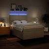 vidaXL Cama com molas/colch&atilde;o 140x190 cm tecido cor creme