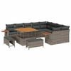 vidaXL Conjunto de Sof&aacute; de Jardim com almofada 13 pcs Cinzeto vime PE