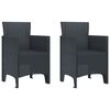 vidaXL Cadeira de Jardim 2 unid. Antracite Polipropileno