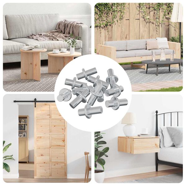 vidaXL Ganchos de Prateleira 4500 pcs Prateado 8,6 x 8,6 x 14,6 mm A&ccedil;o