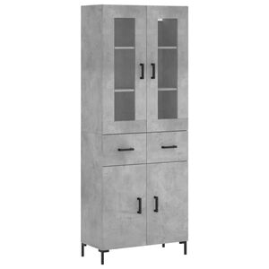 vidaXL Arm&aacute;rio alto 69,5x34x180 cm derivados de madeira cinza cimento