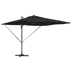 vidaXL Guarda-sol Preto 286 x 284 x 270 cm Alum&iacute;nio e Poli&eacute;ster