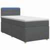 vidaXL Cama box spring com colch&atilde;o Cinzento-Escuro 80 x 200 cm Tecido
