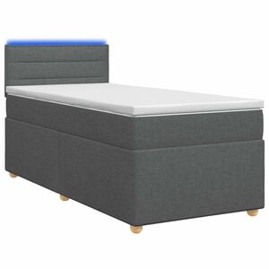 vidaXL Cama box spring com colch&atilde;o Cinzento-Escuro 80 x 200 cm Tecido