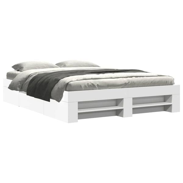 vidaXL Estrutura de cama 150x200 cm derivados de madeira branco