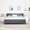vidaXL Cama box spring com colch&atilde;o Cinzento escuro 180 x 200 cm tecido