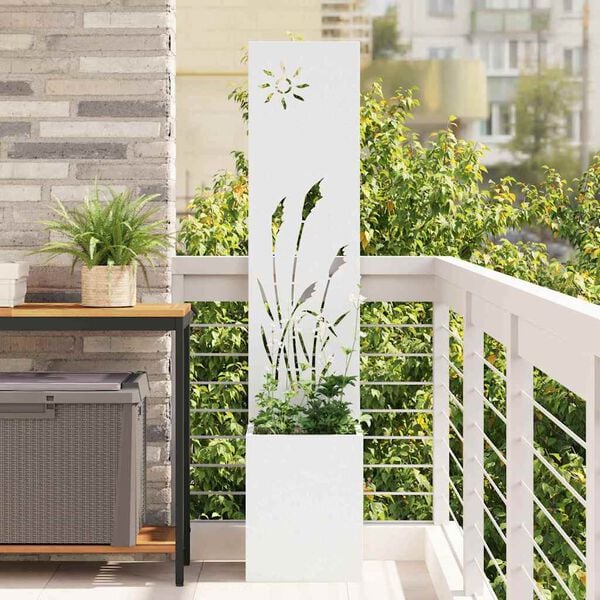 vidaXL Tela de Privacidade para Jardim Fretwork Branco 32 x 150 cm