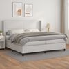 vidaXL Cama com molas/colch&atilde;o 200x200 cm couro artificial branco