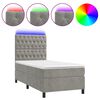 vidaXL Cama box spring c/ colch&atilde;o/LED 90x190 cm veludo cinzento-claro