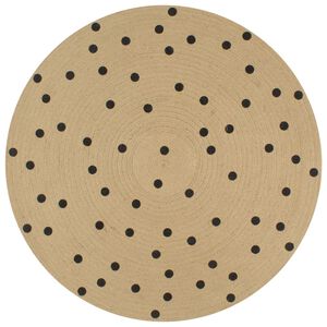 vidaXL Tapete artesanal em juta com impress&atilde;o pintas 120 cm