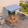 vidaXL Toldo retr&aacute;til autom&aacute;tico 400x350 cm azul e branco