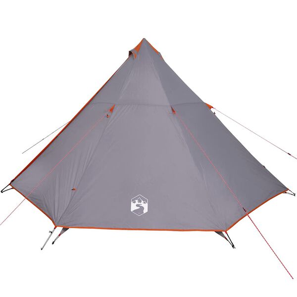vidaXL Tenda familiar tipi para 8 pessoas impermeável cinza/laranja