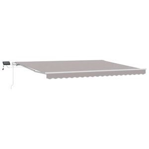 vidaXL Toldo retr&aacute;til Cinzento-claro 450 &times; 350 cm Tecido e Alum&iacute;nio