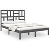 vidaXL Estrutura de cama 140x190 cm madeira maci&ccedil;a cinzento