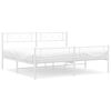 vidaXL Estrutura de cama com cabeceira e p&eacute;s 183x213 cm metal branco