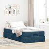 vidaXL Estrutura cama otomana com colch&atilde;o azul escuro 90x190cm veludo