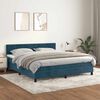 vidaXL Cama com molas/colch&atilde;o 180x200 cm veludo azul-escuro