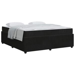 vidaXL Estrutura da Cama com colch&atilde;o Preto 180 x 200 cm tecido