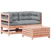 vidaXL 3 pcs conj. lounge jardim c/ almofad&otilde;es madeira douglas maci&ccedil;a
