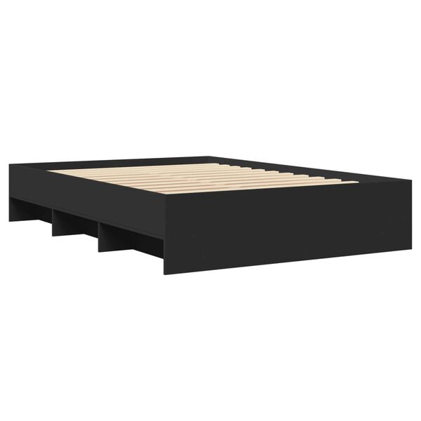 vidaXL Estrutura de cama 135x190 cm derivados de madeira preto