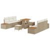 vidaXL Conjunto de Sof&aacute; de Jardim com almofada 9 pcs Bege e Creme