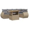 vidaXL 6 pcs conjunto de sof&aacute;s p/ jardim com almofad&otilde;es vime PE bege