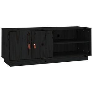vidaXL M&oacute;vel de TV 105x34x40 cm madeira de pinho maci&ccedil;a preto