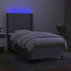 vidaXL Cama box spring c/ colch&atilde;o e LED 100x200 cm tecido cinza-claro