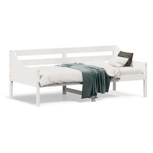 vidaXL Sof&aacute;-cama sem colch&atilde;o 90x190 cm madeira de pinho maci&ccedil;a branco