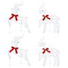 vidaXL Rena de Natal 4 unid. 80 LED Branco frio 43 x 19 x 65 cm