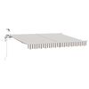 vidaXL Tecido de Toldos Cinza Claro e Branco 400 &times; 350 cm Poli&eacute;ster