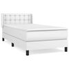 vidaXL Cama com molas/colch&atilde;o 90x190 cm couro artificial branco