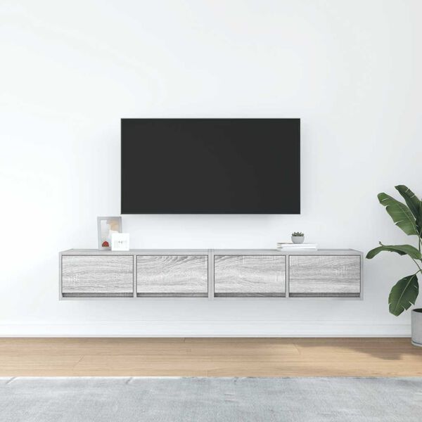 vidaXL Móveis de TV 2pcs 80x31x25,5cm deriv. madeira sonoma cinzento