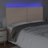 vidaXL Cabeceira cama c/ LED couro artif. 180x5x118/128cm cappuccino
