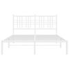 vidaXL Estrutura de cama com cabeceira 120x190 cm metal branco