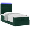 vidaXL Estrutura de cama otomana colch&otilde;es 90x200cm veludo verde escuro